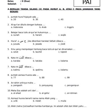 Akses Mudah dan Lengkap: Panduan Download Soal PAI Semester 2 Kelas 2 SD
