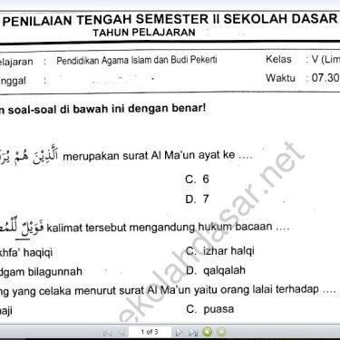 Bekali Diri dengan Soal PAI UTS Semester 2 Kelas 5: Panduan Lengkap untuk Sukses Belajar