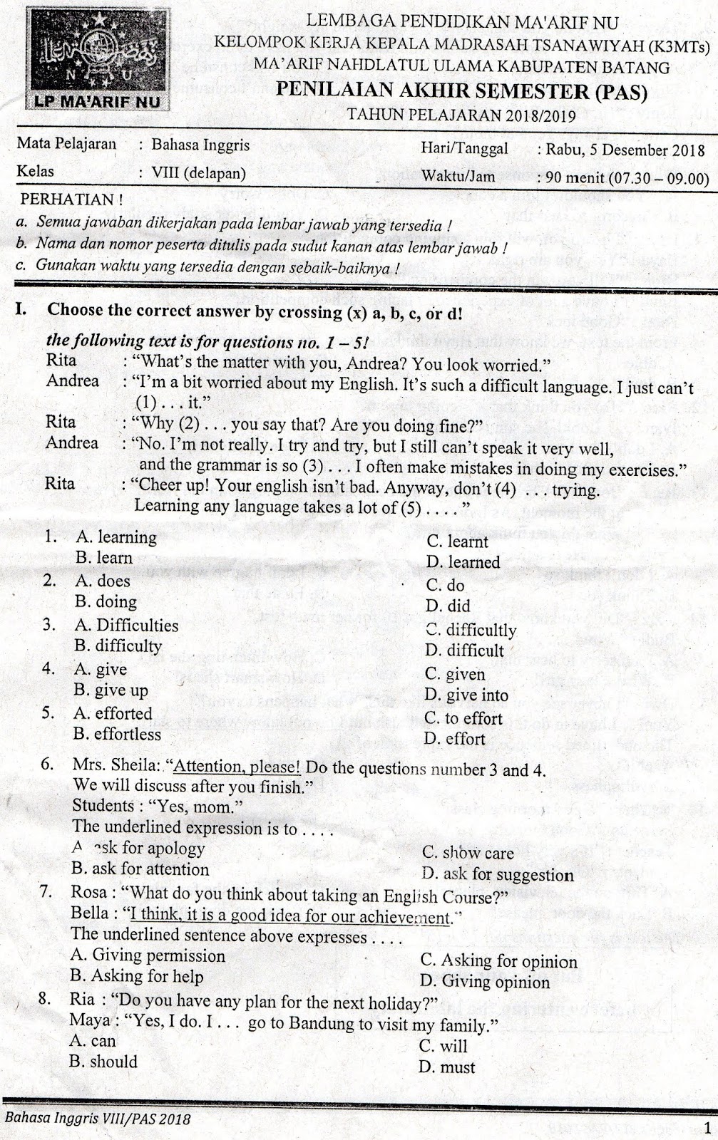 Kuasai Akhir Semester: Panduan Lengkap Download Soal PAS Bahasa Inggris Kelas 8 Semester 2