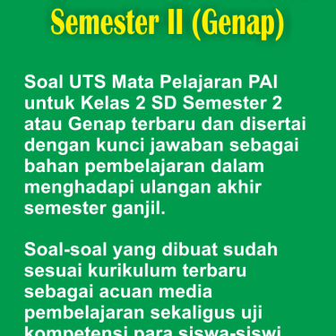 Persiapan Akhir Menuju Sukses: Download Soal PAI UKK Kelas 7 Semester 2 Kurikulum 2013