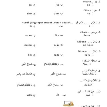 3 Alasan Soal UTS Bahasa Arab Kelas 1 Semester 1 di 2026 Wajib Dipelajari Sekarang