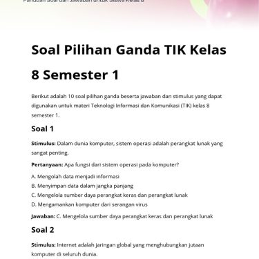 3 Rahasia Soal TIK Kelas 8 Semester 1 dan Kunci Jawaban yang Wajib Kamu Tahu di 2026