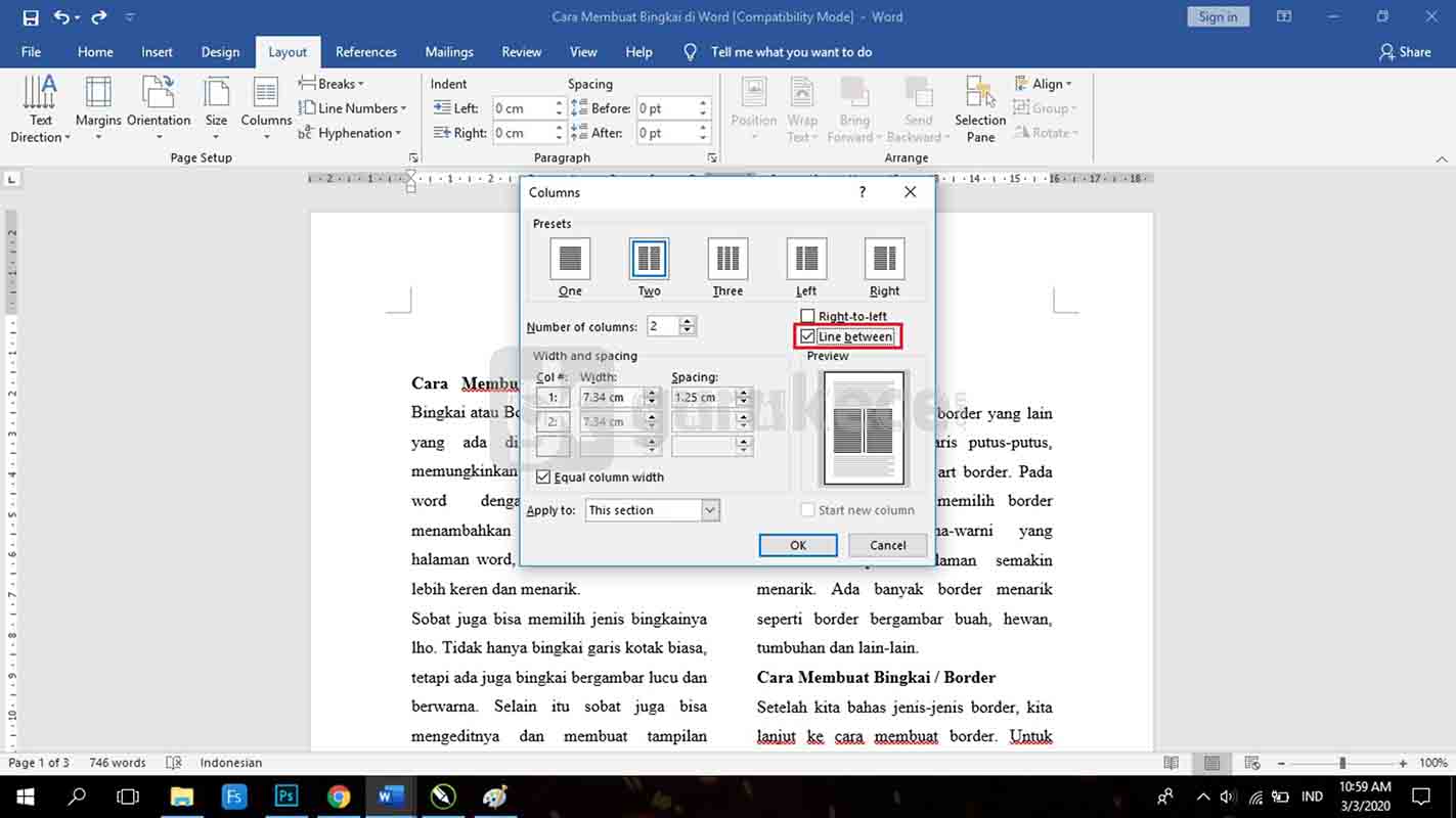 Rahasia Cara Membuat 4 Kolom Di Word Cepat - Miko Keren