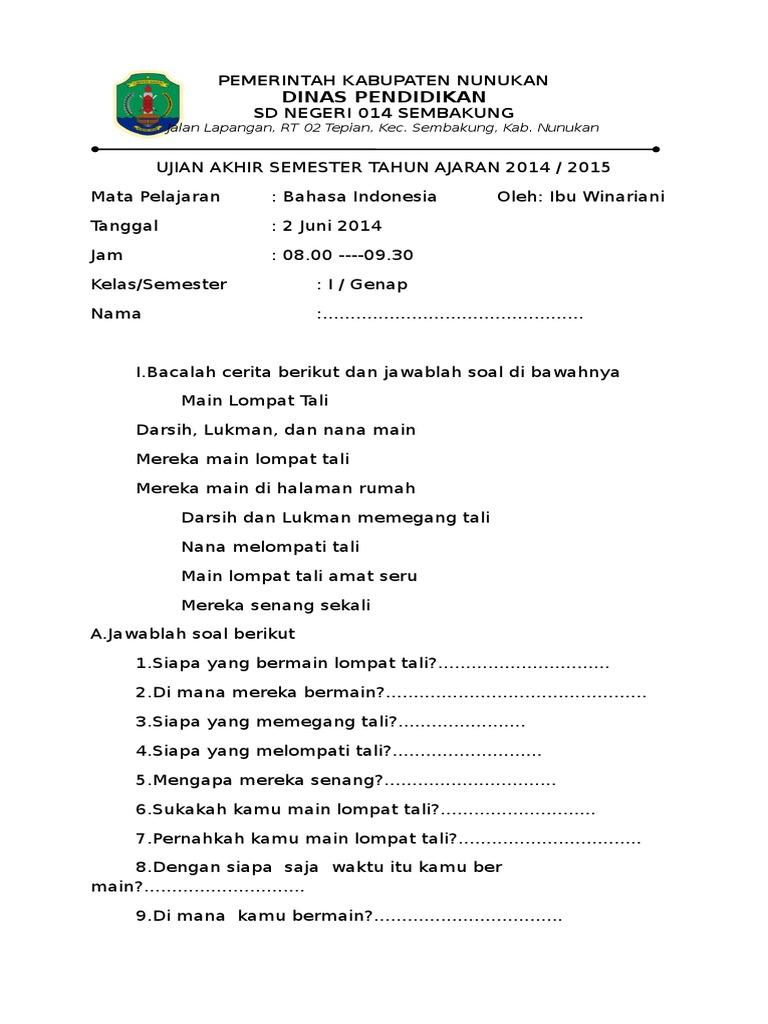 5 Rahasia Soal Essay Bahasa Indonesia Kelas 1 Wajib Tahu di 2026