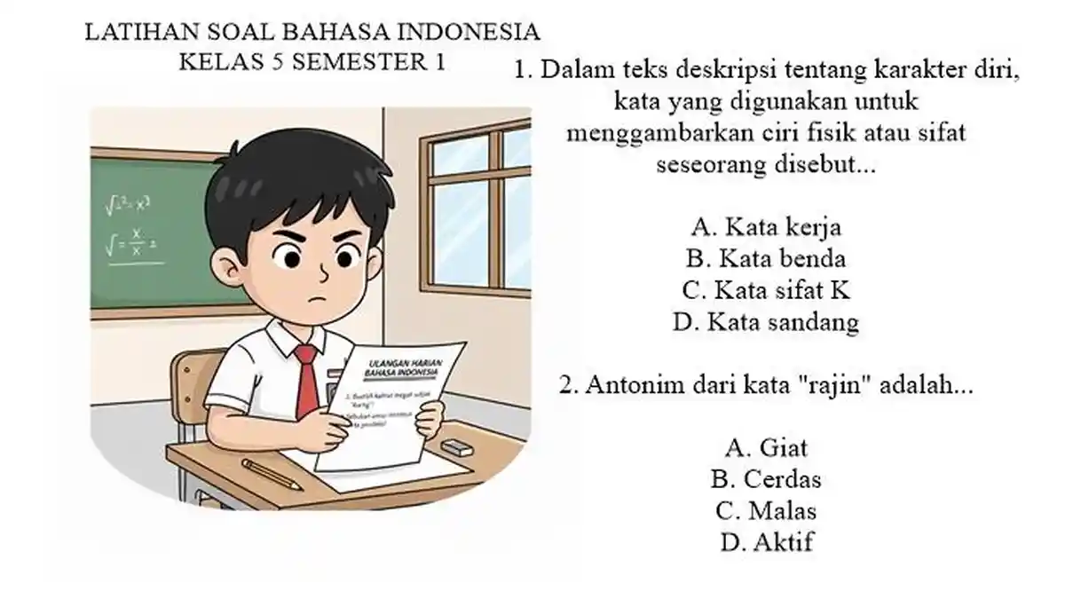 30 Soal Bahasa Indonesia Kelas 5 Semester 1 Bab 1 - Bab 4 Kurikulum 30 Soal Bahasa Indonesia Kelas 5 Semester 1 Bab 1 - Bab 4 Kurikulum