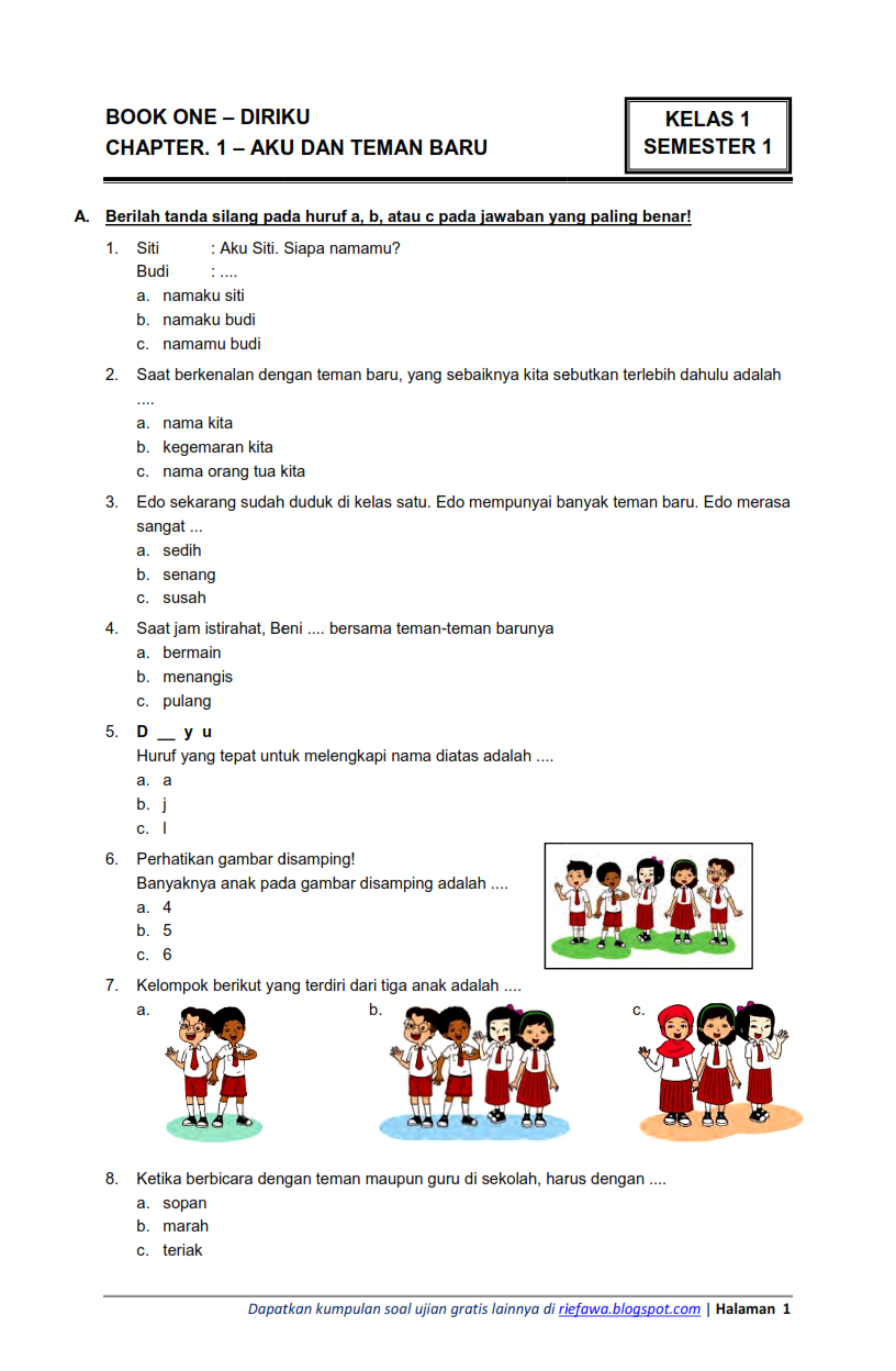 7 Cara Download Kisi-Kisi Soal Kelas 1 SD Semester 1 Kurikulum 2013 yang Wajib Dicoba 2026