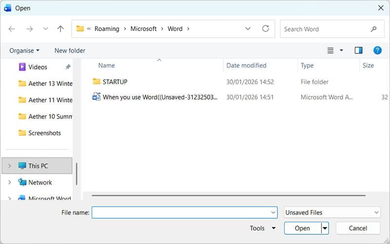 Cara efektif untuk memulihkan file yang terhapus di Microsoft Word