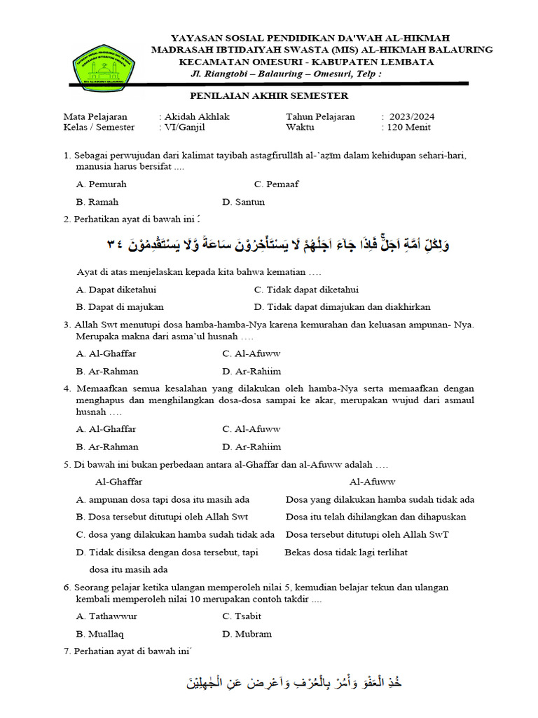 Menyinari Kehidupan dengan Sifat-Sifat-Nya Meneladani Asmaul Husna Menyinari Kehidupan dengan Sifat-Sifat-Nya Meneladani Asmaul Husna