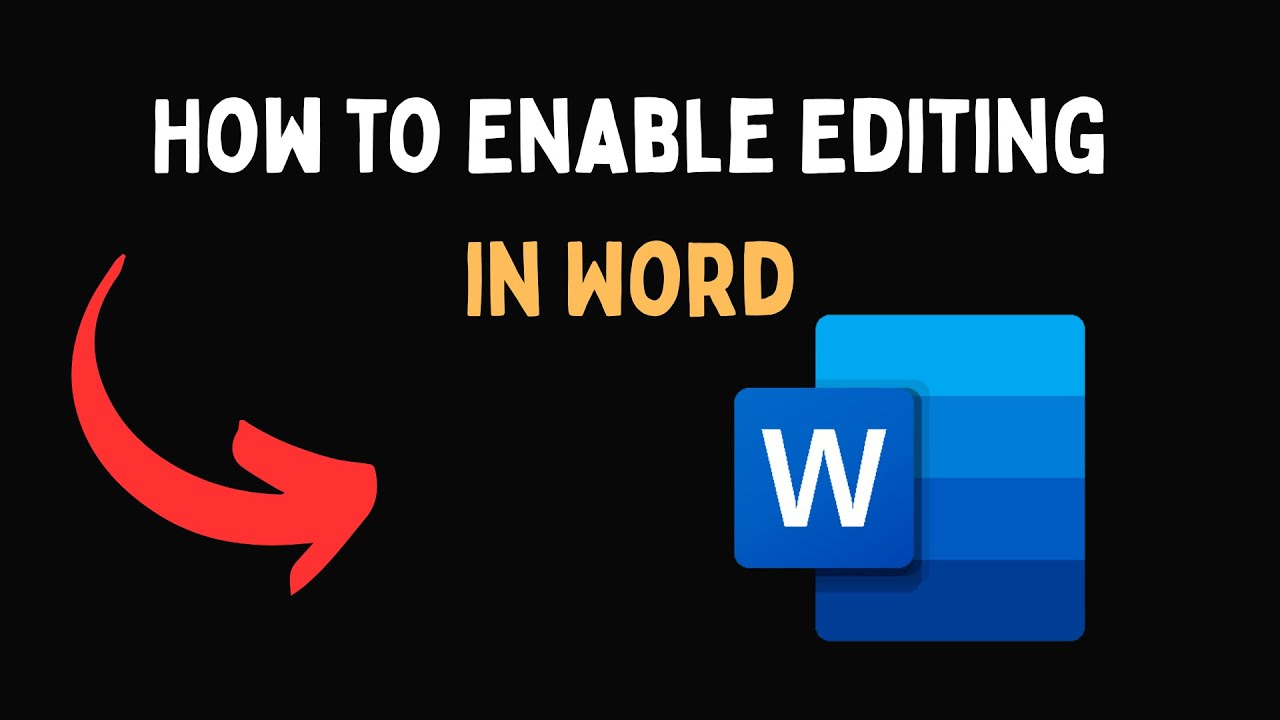 How to Enable Editing in Word - YouTube How to Enable Editing in Word - YouTube