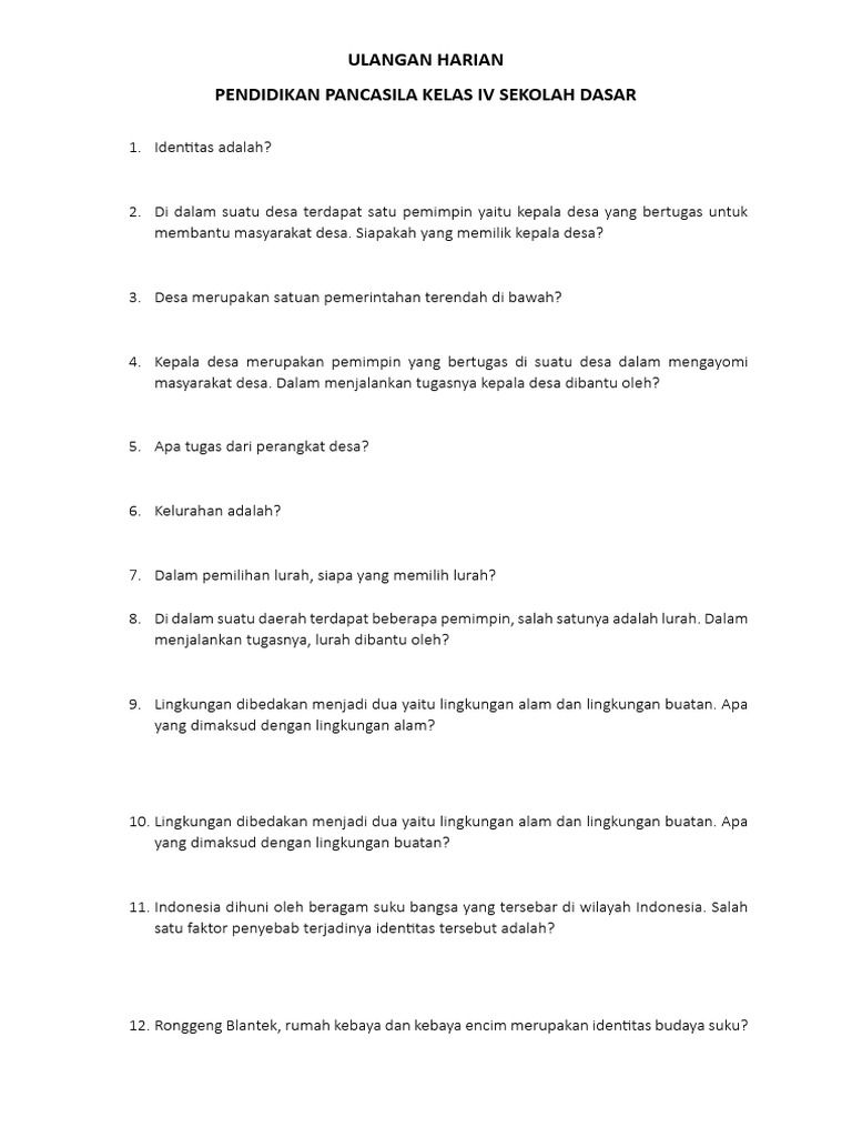 3 Rahasia Free Download Soal Tema 1 Sub Tema 1 Kelas 4 yang Wajib Kamu Tahu di 2026