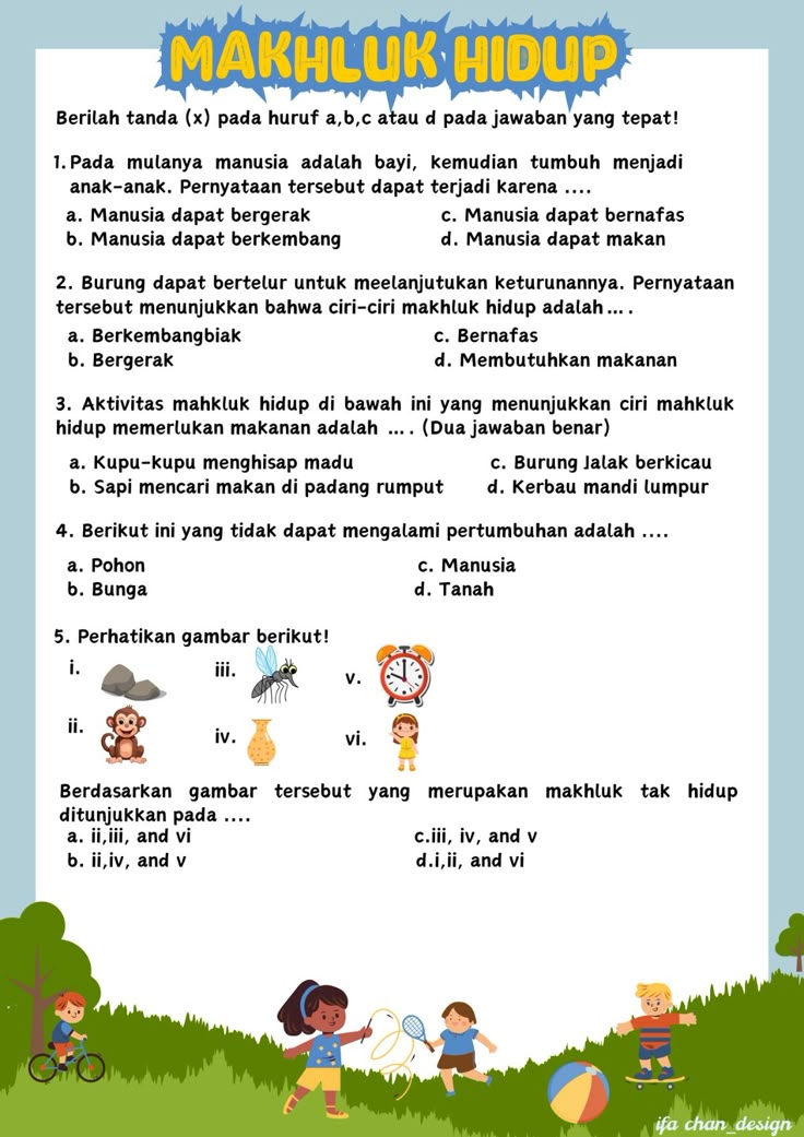 Lkpd makhluk hidup Lkpd kelas 3 ciri ciri makhluk hidup Lkpd ipas