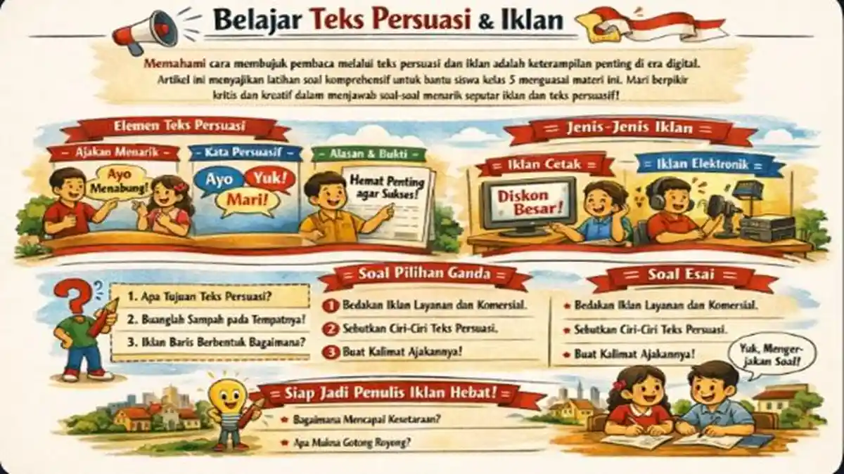 Latihan Soal HOTS Bahasa Indonesia Kelas 5 SD Materi Teks Persuasi dan Latihan Soal HOTS Bahasa Indonesia Kelas 5 SD Materi Teks Persuasi dan