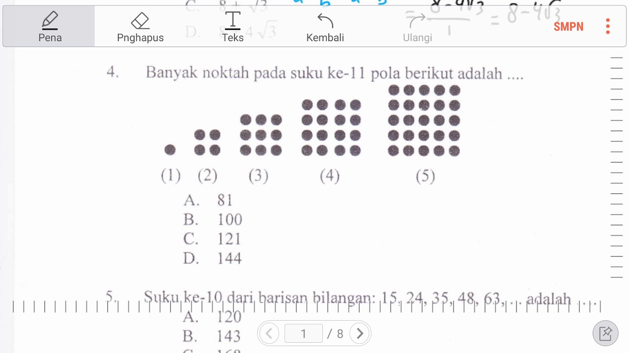 Soal Matematika Pola Bilangan Kelas 8 Dalchaebi Soal Matematika Pola Bilangan Kelas 8 Dalchaebi