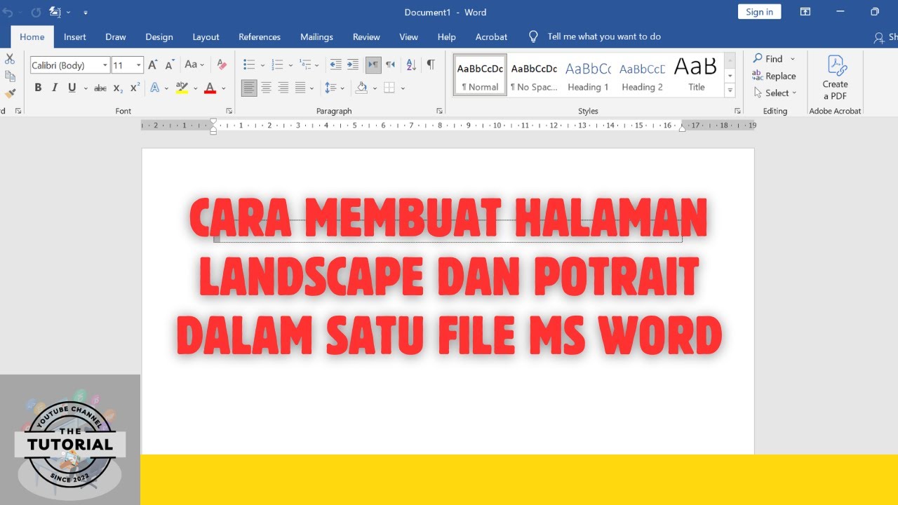 CARA MEMBUAT HALAMAN LANDSCAPE DAN POTRAIT DALAM SATU FILE MS WORD CARA MEMBUAT HALAMAN LANDSCAPE DAN POTRAIT DALAM SATU FILE MS WORD