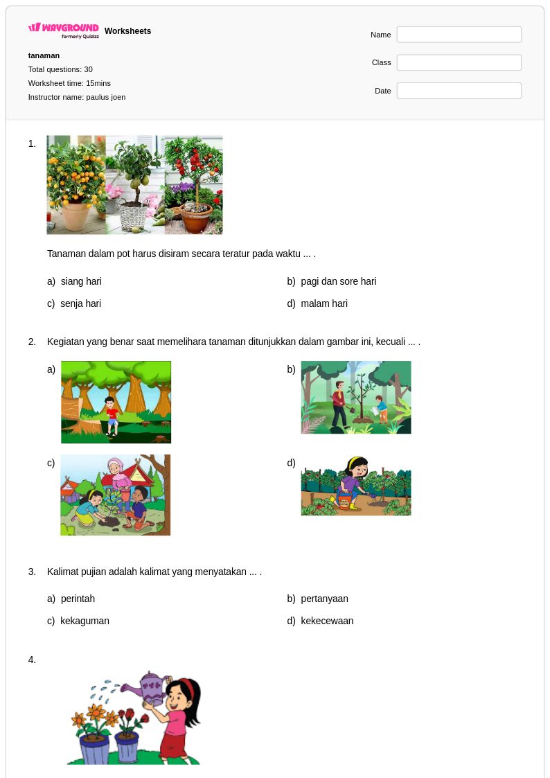 10 Contoh Soal Things in the Garden untuk Kelas 1 SD Ternyata Bisa Bikin Anak Makin Cinta Belajar Bahasa Inggris