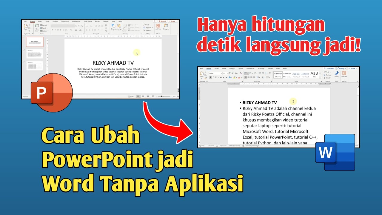 Cara Mengubah PowerPoint PPT Menjadi Word Tanpa Aplikasi - YouTube Cara Mengubah PowerPoint PPT Menjadi Word Tanpa Aplikasi - YouTube