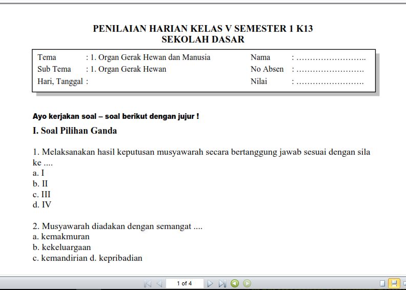 7 Rahasia Contoh Soal Tes Nilai Harian Tematik Kelas 5 Semester 1 yang Wajib Diketahui
