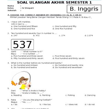 Free Download Soal UAS Bahasa Inggris Kelas 4 Terbaru 2026, Ternyata Ini 7 Trik Jitu Raih Nilai Sempurna