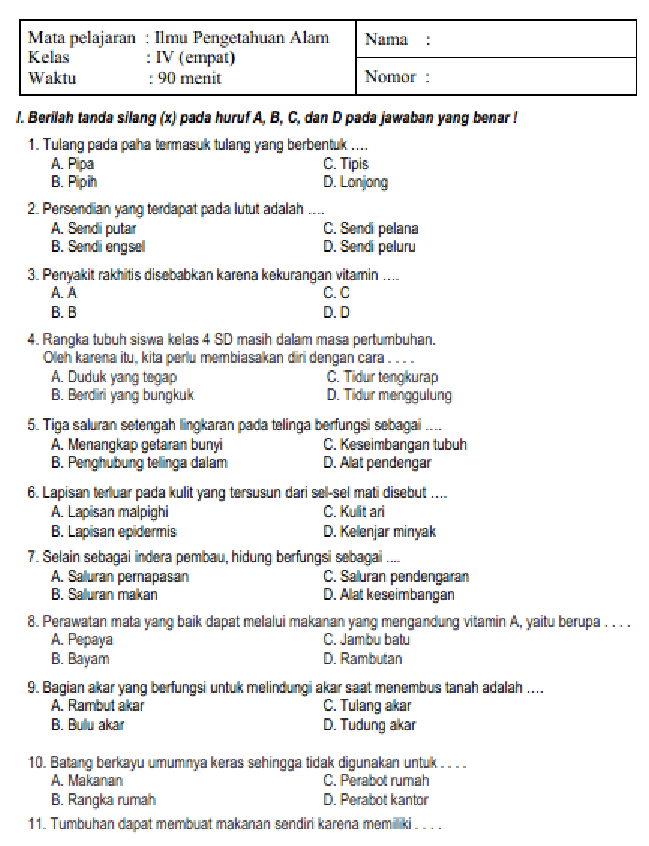 Terbukti 5 Cara Cepat Kuasai Contoh Soal Tes Hasil Belajar IPA Kelas 4 Semester 1