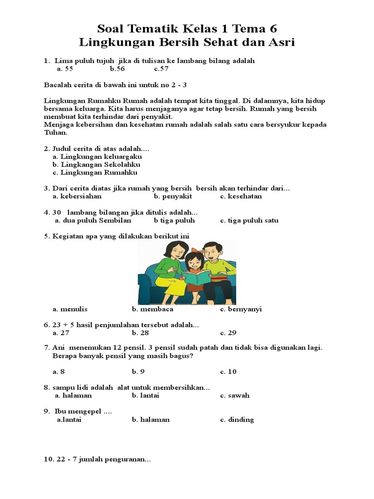 7 Rahasia contoh soal kelas 1 tema 6 yang Membantu Anak Lulus Ujian Nasional