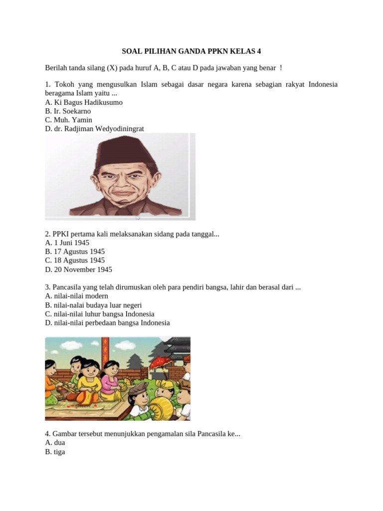 Wajib Tahu 7 Bocoran soal ppkn kelas 4 tentang pancasila Agar Nilai Ujian Sempurna