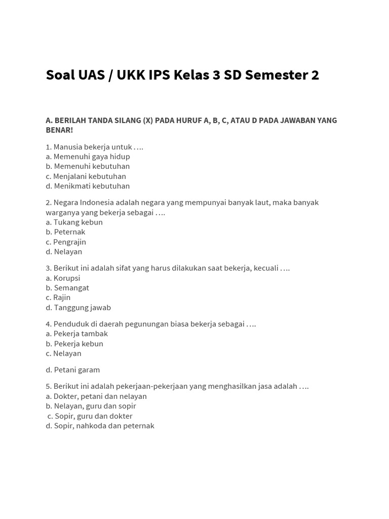 Wajib Tahu Bocoran Soal UAS 2 IPS Kelas 3 Agar Nilai Kamu Langsung Melejit Tinggi
